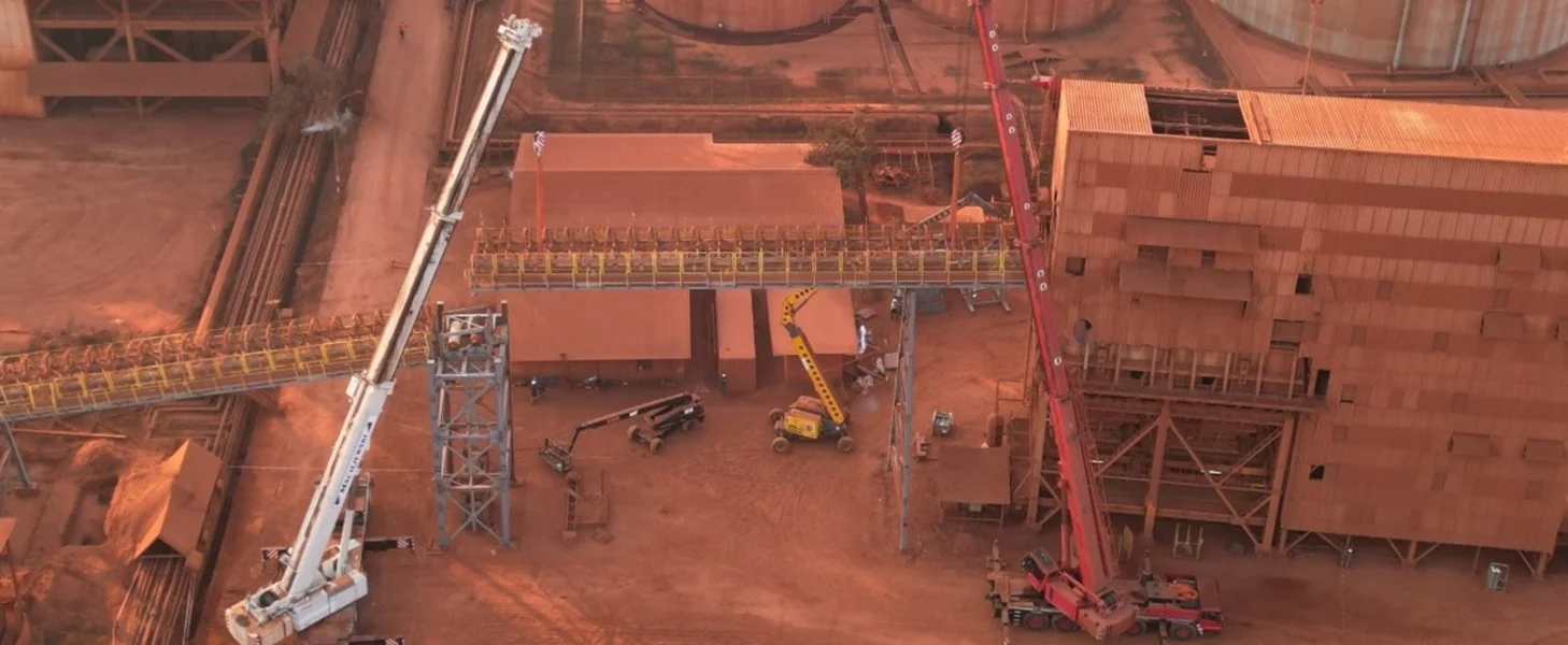 A conveyor is getting replaced at a project in Guinea.