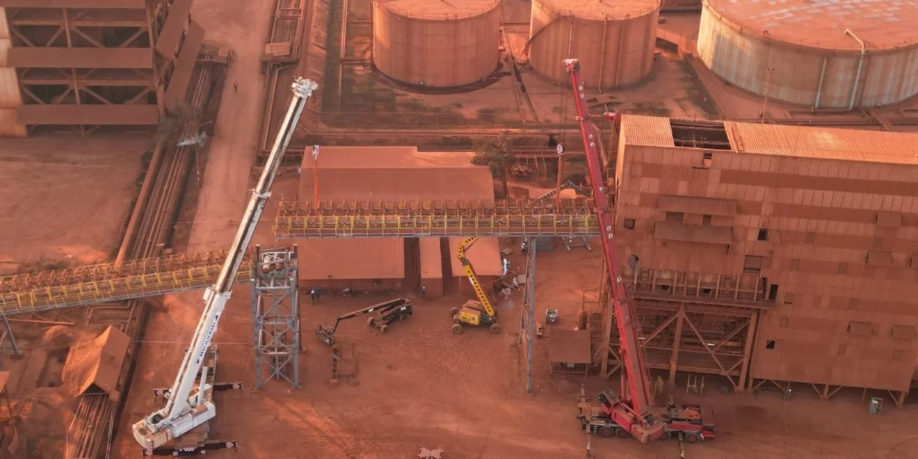 A conveyor is getting replaced at a project in Guinea.