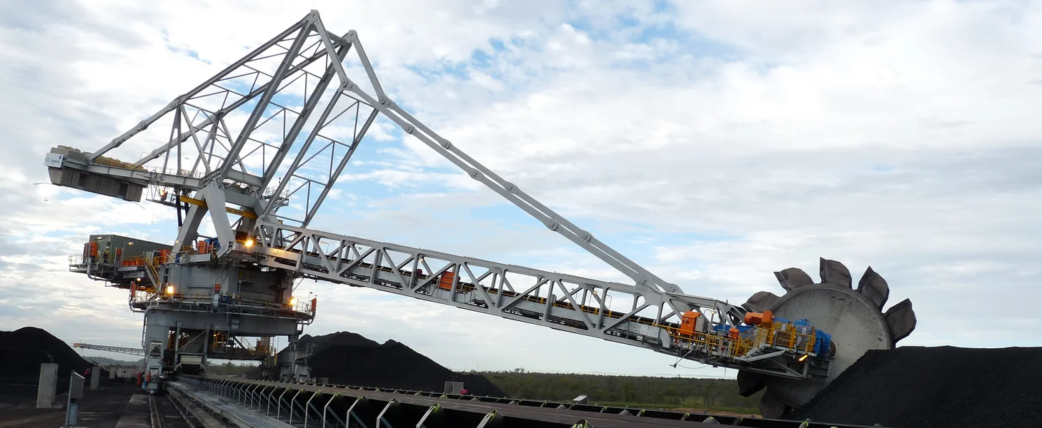 Boom-type bucket-wheel reclaimer in Australia.