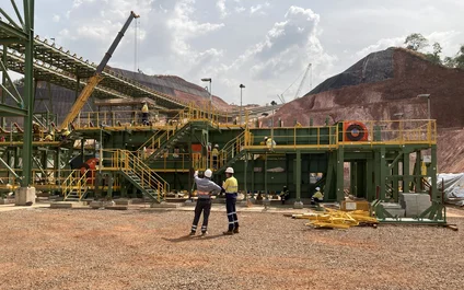 Secondary crushing plant for iron ore at the Simandou mine in Guinea