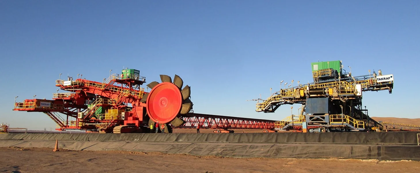 TAKRAF Mobile Stacking Bridge with reclaimer in Chile.