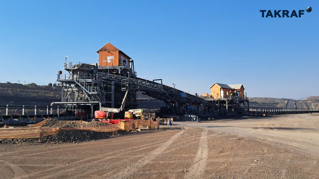 The picture shows a tail drive station of new extendable conveyor.