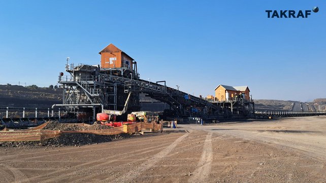 The picture shows a tail drive station of new extendable conveyor.