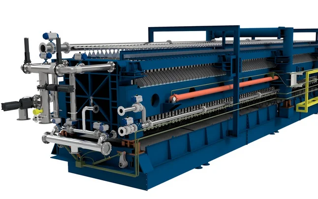 DELKOR MAXDri Filter Press, engineered for reliable performance in high capacity and high volume mineral concentrate and tailings processing applications