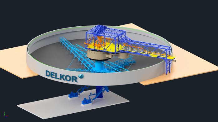 3D rendering of the DELKOR Thickener technology to be supplied to Codelco. 