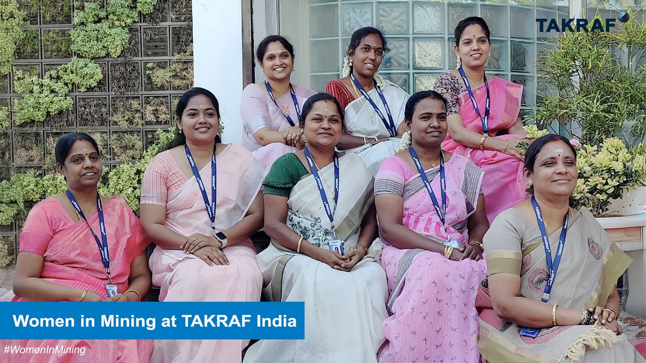 Women in Mining at TAKRAF India, eight women smiling