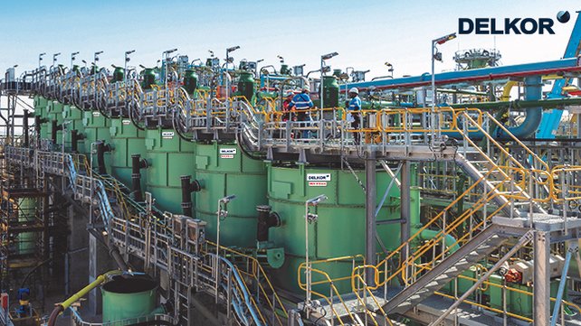 The picture shows DELKOR BQR Flotation Cells on a landscape in South Africa.