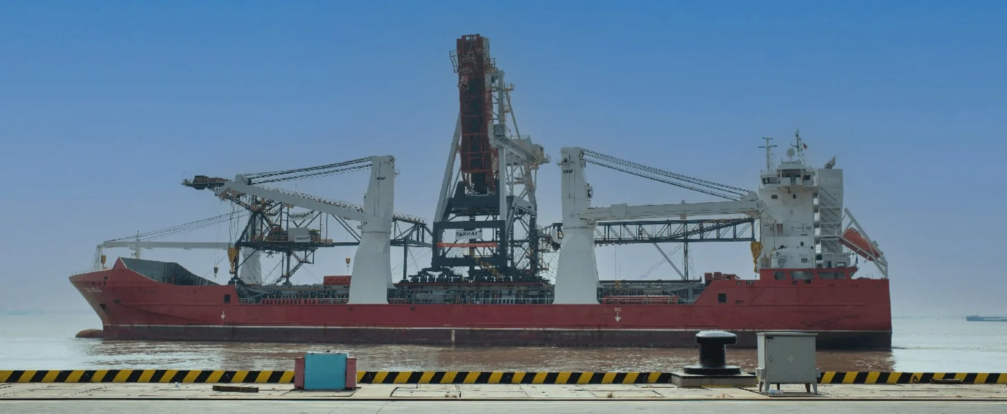 TAKRAF Ship Unloader on the way to its destination.