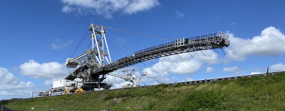 A rail mounted stacker for a bulk terminal in Australia