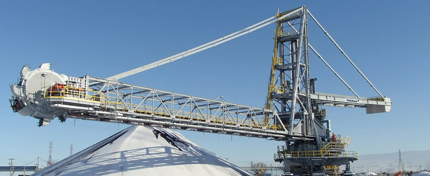TAKRAF Stacker Reclaimer for iron ore pellets, North America.