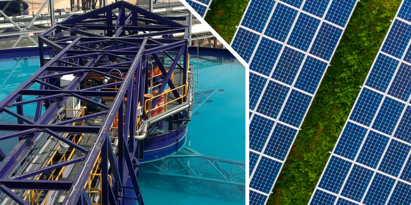 Sistemas de energía renovable, como los paneles solares, suministrados por el sector minero. Sistemas de energía renovable, como los paneles solares, suministrados por el sector minero