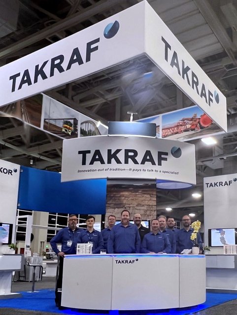 Booth and TAKRAF Group team at MINEXCHANGE 2022 in Salt Lake City (Utah).