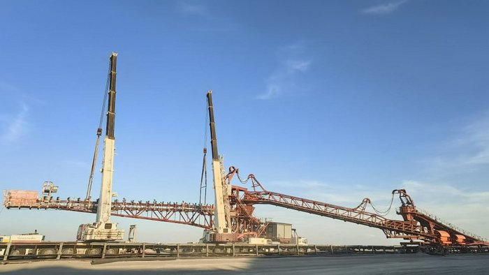 Replacement boom for an ash spreader successfully installed at site. 