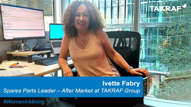 on the picture you can see Ivette Fabry, Spares Parts Leader – After Market at DELKOR, a TAKRAF Group brand, in Chile, sitting on her desk in Chile office.