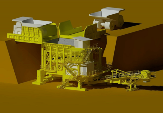 Rendered view of semi-mobile crushing plants to be supplied