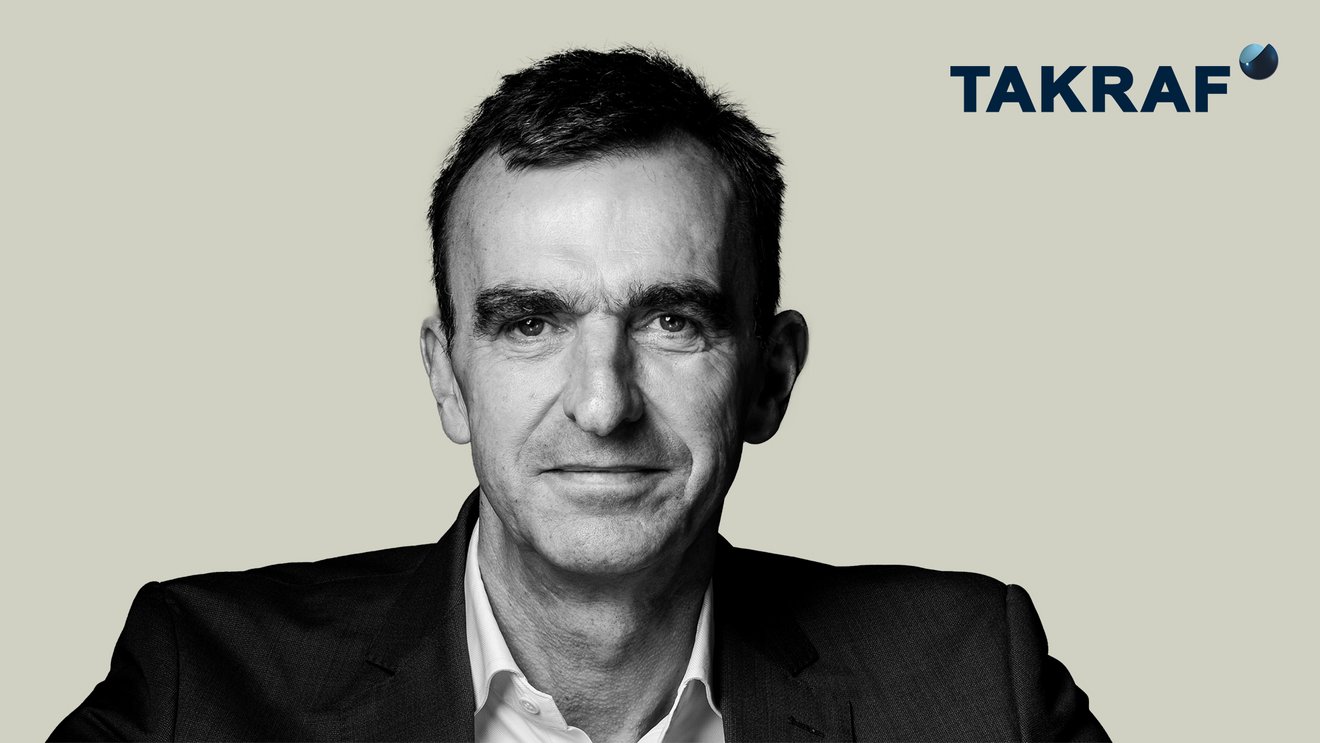 Black an white image of Dr. Christoph Seifert, new President of TAKRAF USA Inc.