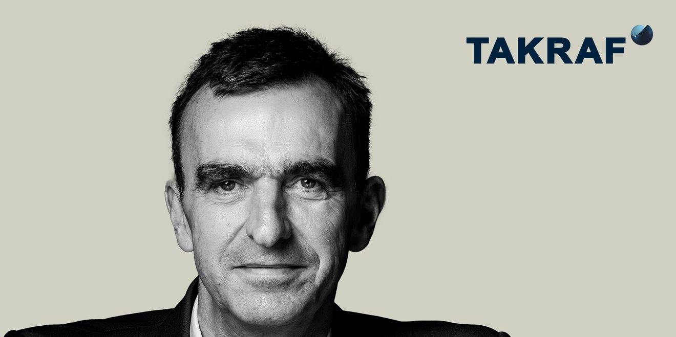 Black an white image of Dr. Christoph Seifert, new President of TAKRAF USA Inc.