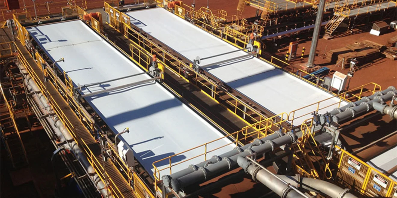 Two DELKOR 85 m² Horizontal Belt Filters for Rio Tinto