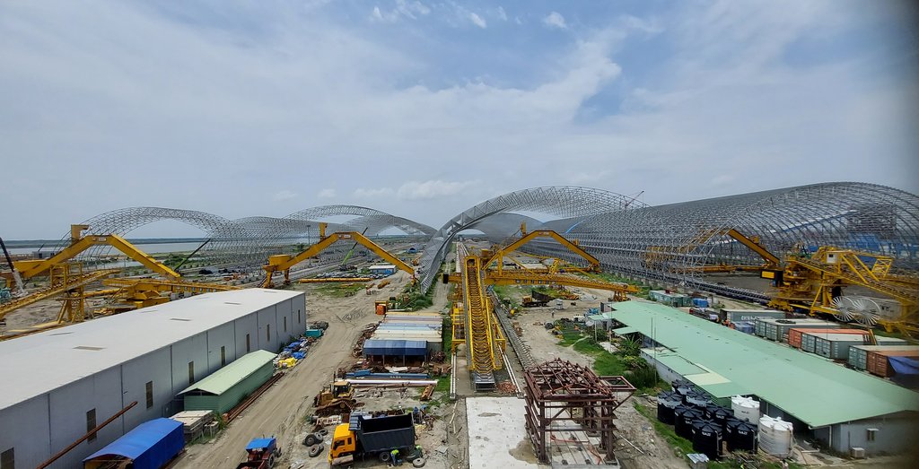 TAKRAF portal scraper reclaimers under construction at the Maitree project in Bangladesh.