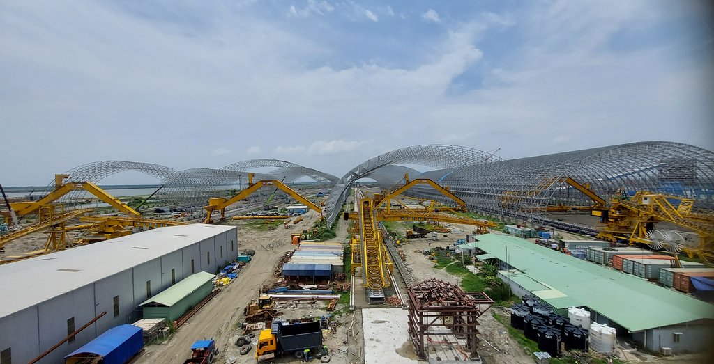 TAKRAF portal scraper reclaimers under construction at the Maitree project in Bangladesh.