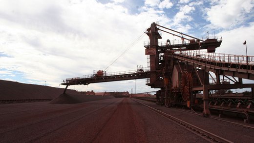 A specialized stacker designed for handling of lumpy iron ore