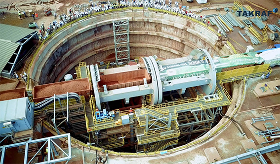 Wagon unloading station for the bauxite expansion project in Guinea, picture shows first ore being cycled through the important bauxite expansion project